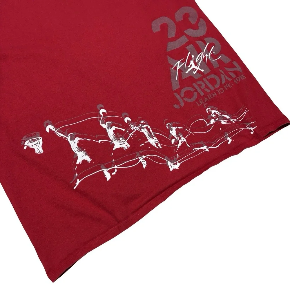 Vintage Y2K Jordan Men's Learn To Fly Jumpman Double Sided Logo Shirt XXL 27x31